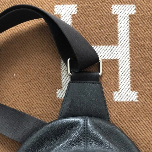 Coach Black Leather and Mesh Metropolitan Sling Backpack